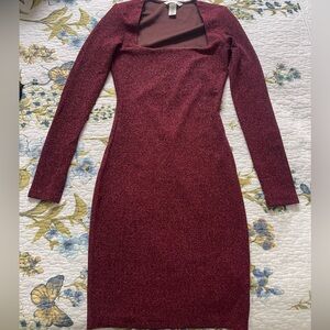 H&M Burgundy Bodycon Dress